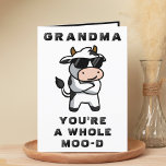 Funny Cow Moo Mood Grandmother Happy Birthday Thank You Card<br><div class="desc">Looking for a unique way to express your love and humour to your grandparent? Our funny cow greeting card is the perfect choice for your grandmother on her birthday! Customise it by adding your own personal message. Design features a cool cow with arms crossed wearing sunglasses. Great way to send...</div>
