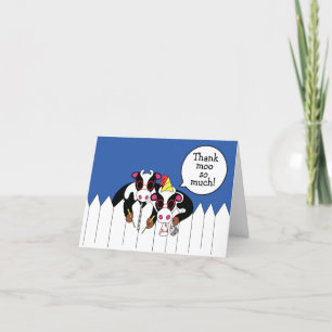 Funny Cow Moosicians Personalise Thank You Card