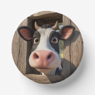 Funny Cow Paper Plate