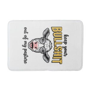 Funny Cow Pasture Vintage Shirt Design_1 Bath Mat
