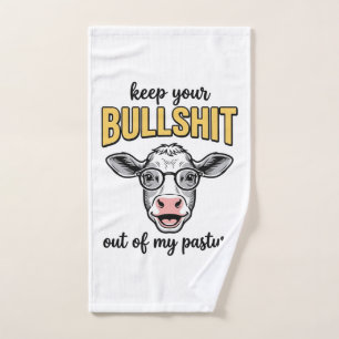 Funny Cow Pasture Vintage Shirt Design_1 Hand Towel