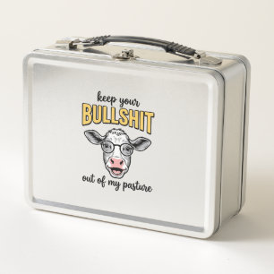 Funny Cow Pasture Vintage Shirt Design_1 Metal Lunch Box