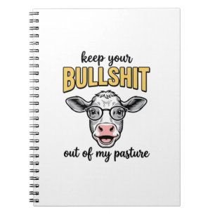 Funny Cow Pasture Vintage Shirt Design_1 Notebook