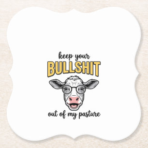 Funny Cow Pasture Vintage Shirt Design_1 Paper Coaster