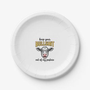 Funny Cow Pasture Vintage Shirt Design_1 Paper Plate