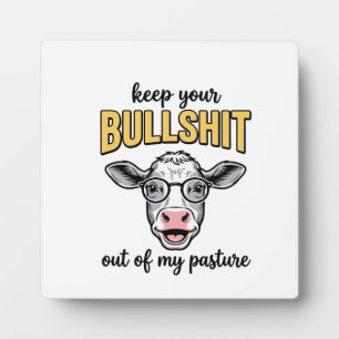 Funny Cow Pasture Vintage Shirt Design_1 Plaque