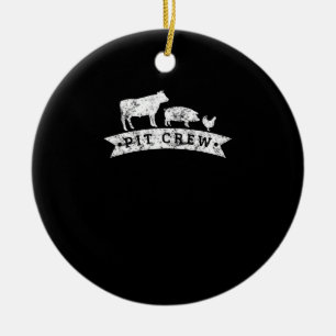 Funny Cow Pig Chicken Lovers Gift Funny BBQ Love Ceramic Tree Decoration