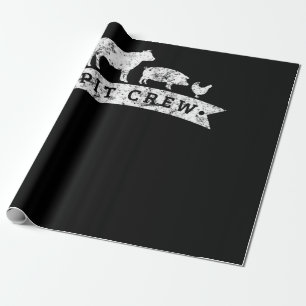 Funny Cow Pig Chicken Lovers Gift Funny BBQ Love Wrapping Paper