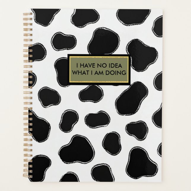 Funny Cow Print Office Essentials-Boss Babe Vibe Planner (Front)