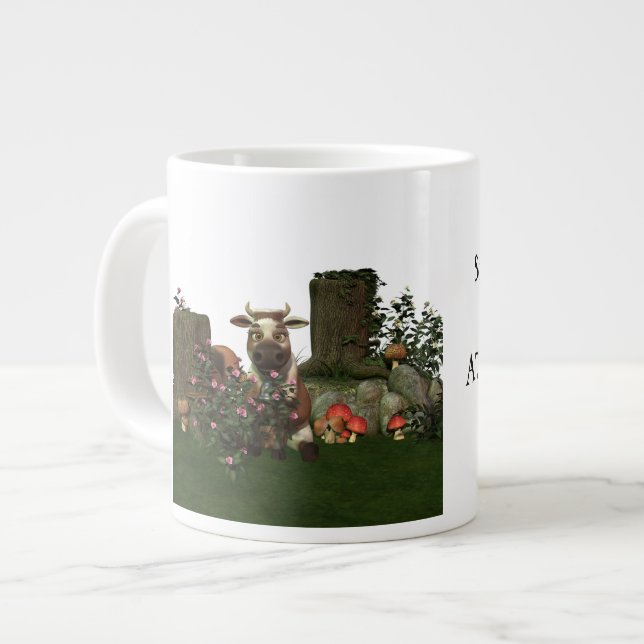 Funny Cow Pun "Something in the way she moos.." Large Coffee Mug (Front Left)