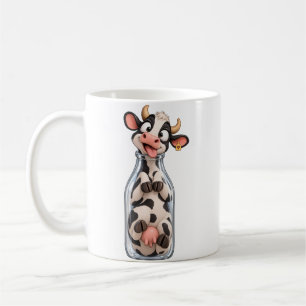 Funny Cow Stuck Inside Milk Bottle Coffee Mug