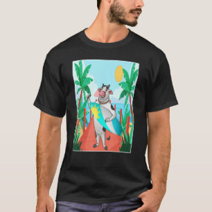 Funny Cow Summer Vacation Beach Surfing Holiday So T-Shirt