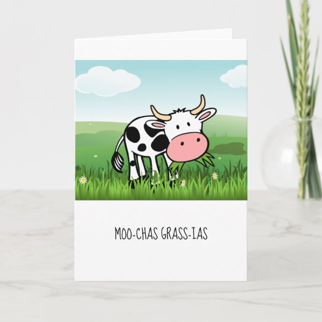 Funny Cow Thank You Card (Front)