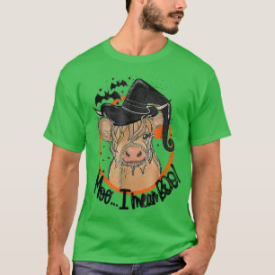 Funny Cow Witch Halloween Moo I Mean Boo Cow Costu T-Shirt