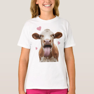 Funny Cow with Tongue Out – Cute Farm Animal Love T-Shirt
