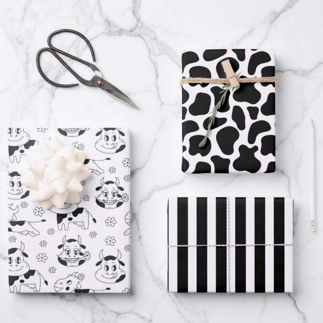 Funny Cow  Wrapping Paper Sheet (Front)