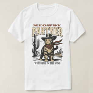 Funny Cowboy Cat – Meowdy Partner Western Cat T-Shirt