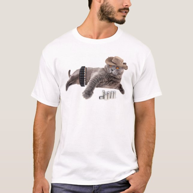 Funny cowboy cat T-Shirt (Front)