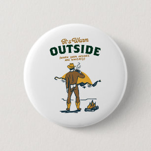 Funny Cowboy Drinking Whiskey 6 Cm Round Badge