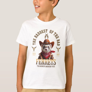 Funny Cowboy Ferret Western Style T-Shirt