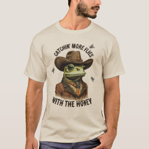 Funny cowboy frog western flies personalised T-Shirt
