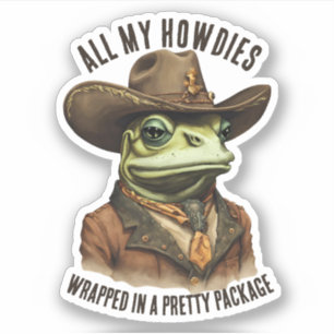 Funny cowboy frog western howdy personalised