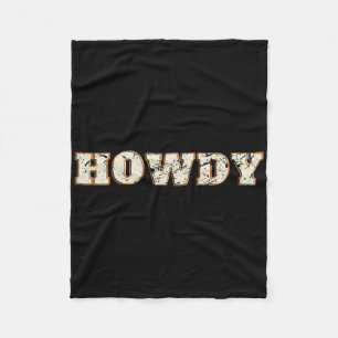 Funny Cowboy Hat Design Retro Horseck Riding Cowgi Fleece Blanket