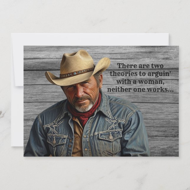Funny Cowboy Quote Ranchers Farm Country Western Holiday Card (Front)