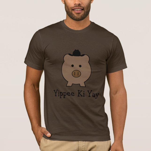Funny ~ Cowboy Roy Pig T-Shirt (Front)