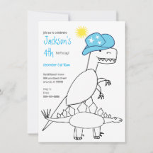 Funny Cowboy Trex Dinosaur Kids Birthday