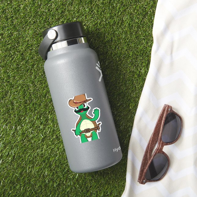 Funny cowboy turtle sherrif (HydroFlask Insitu)
