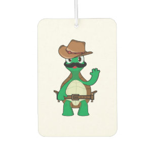 Funny cowboy turtle sherrif car air freshener