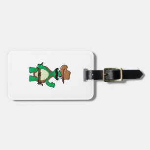 Funny cowboy turtle sherrif luggage tag