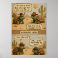 Funny Cowboy Turtles Desert Standoff Comic