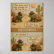 Funny Cowboy Turtles Desert Standoff Comic