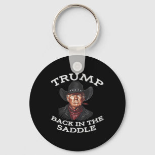 Funny Cowboy Western Donald Trump President Us Fla Key Ring