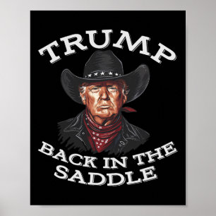 Funny Cowboy Western Donald Trump President Us Fla Poster