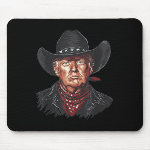 Funny Cowboy Western Donald Trump Us Flag 2024 Ele Mouse Mat