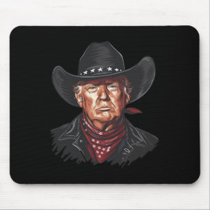 Funny Cowboy Western Donald Trump Us Flag 2024 Ele Mouse Mat