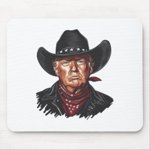 Funny Cowboy Western Donald Trump Us Flag 2024 Ele Mouse Mat