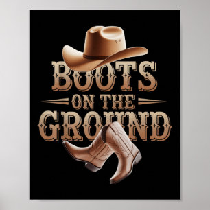 Funny Cowgirl Boots Bling Women Cute Love Country  Poster