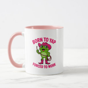 Funny Cowgirl Frog Born To Yap Forced To Work Mug