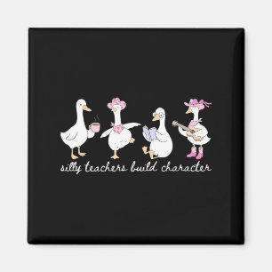 Funny Cowgirl Goose Silly Teachers Build Character Magnet