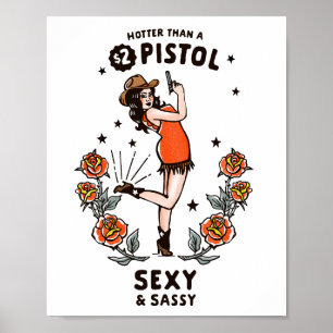 Funny Cowgirl Poster. Vintage Western Cowgirls Art Poster