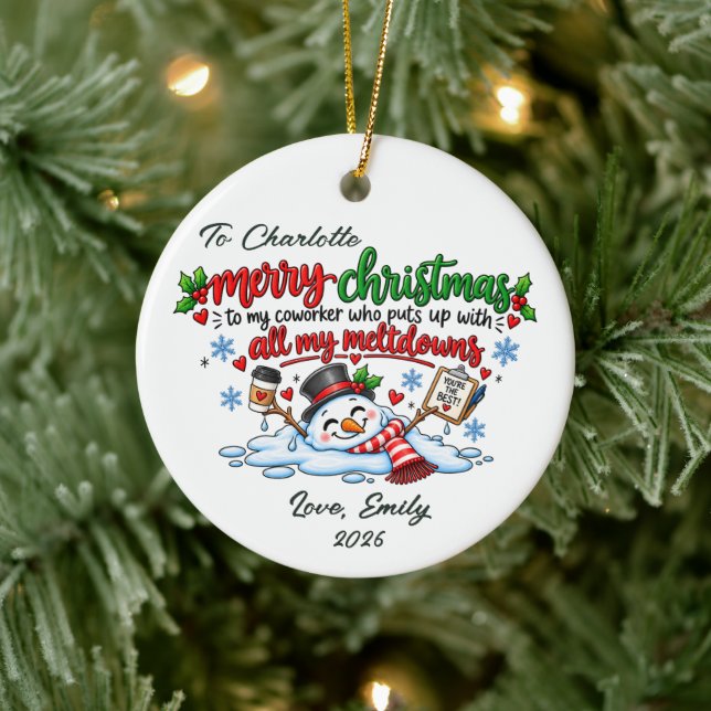Funny Coworker Christmas Ornament Gift (Tree)