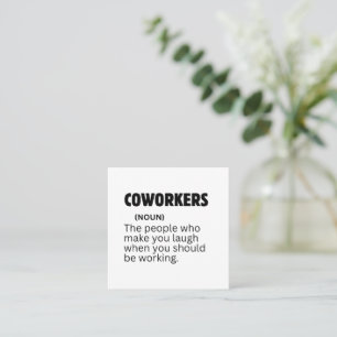Funny Coworker Definition Sarcastic Office Humor Square Business Card