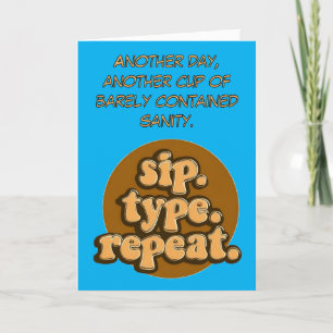 Funny Coworker Gift With Retro Coffee Vibe Thank You Card