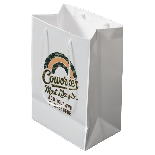 Funny Coworker Gifts Most Likely To : PERSONALIZED Medium Gift Bag (Front Angled)