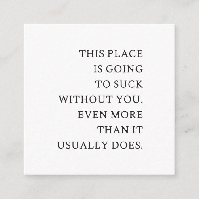 Funny CoWorker Leaving- Funny New Job  Enclosure Card (Front)