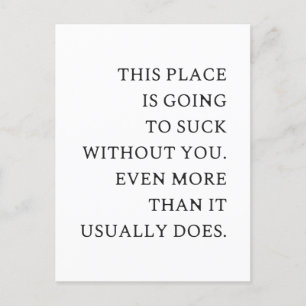 Funny CoWorker Leaving- Funny New Job Postcard